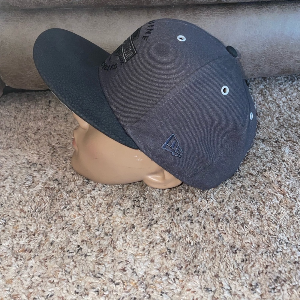Harley Davidson Men's 7 3/8 Genuine New Era Cap Hat Black Embroided - Picture 4 of 5